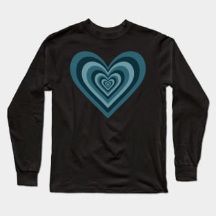 Blue Sapphire Expanding Hearts Long Sleeve T-Shirt